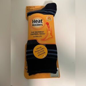 Heat Holders Ultra Lite Thermal Stripe Crew Socks 2 Pairs Unisex 1.0 TOG Warm